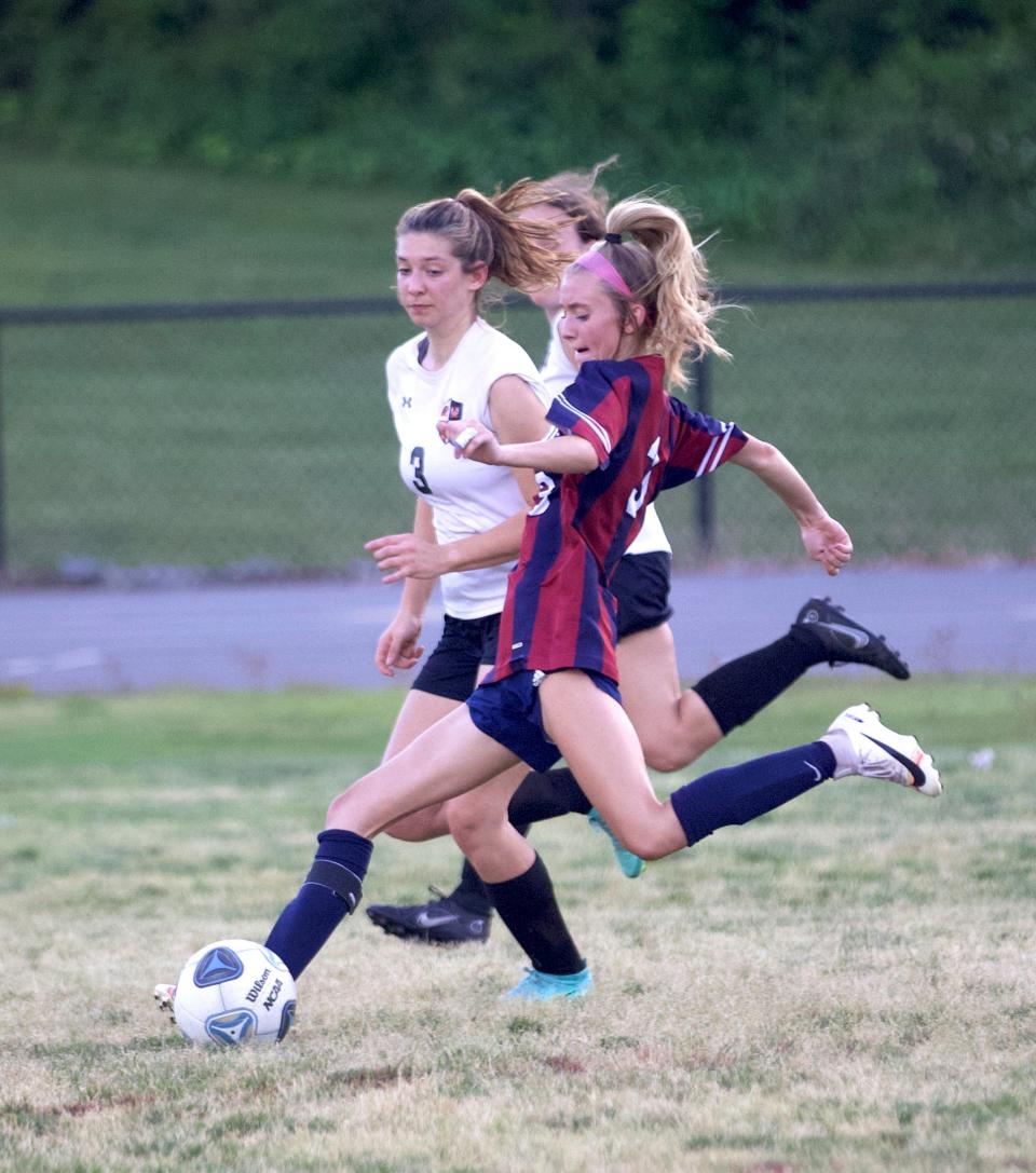 East Gaston's Ava Stillwell takes a shot during her team's 7-0 win over West Wilkes on May 16, 2022.