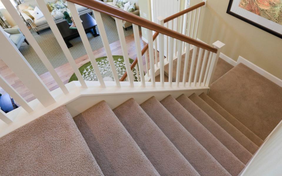 Carpeted stairs