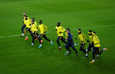 Soccer Football - Champions League - Tottenham Hotspur Training - Signal Iduna Park, Dortmund, Germany - November 20, 2017 General view of the players during training REUTERS/Leon Kuegeler