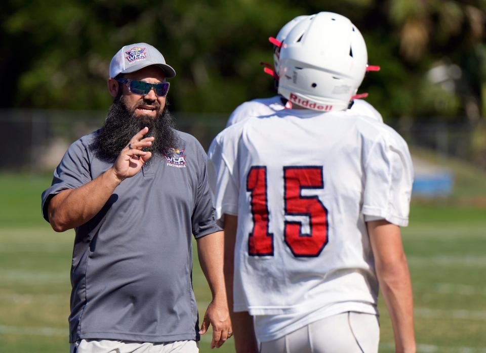 Vince Siravo is coaching the first 11-man football team at Warner Christian since 2019.