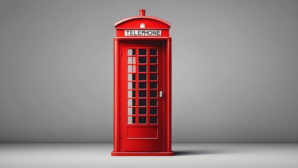 Eine klassische rote Telefonzelle, wie man sie in London findet