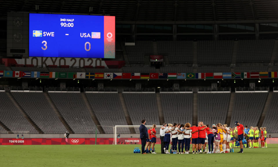 The USWNT will play in empty stadiums during these Olympics, and so far they're not fans. (Photo by Dan Mullan/Getty Images)