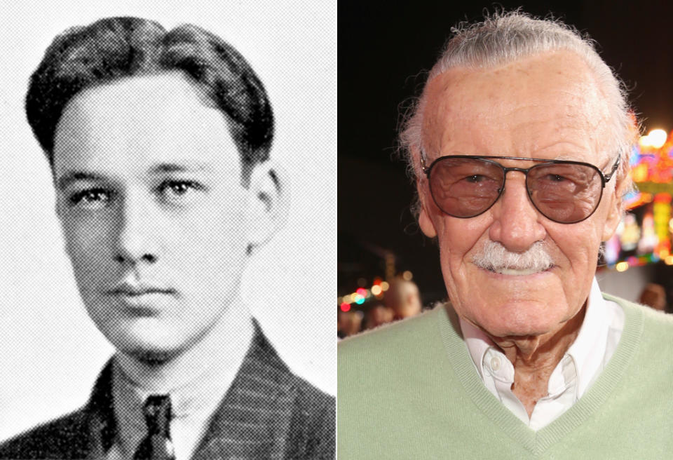 <p>Stan Lee didn’t yet have a mustache back in his 1939 senior year photo from DeWitt Clinton High School in the Bronx, N.Y., but he did look ready to conquer the world — or, more specifically, to help build a universe.<br>(Photo: Seth Poppel/Yearbook Library/Getty Images) </p>