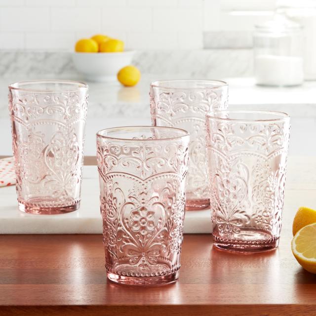 The Pioneer Woman Cassie Glass Canister 3 Pc Set, Rose 