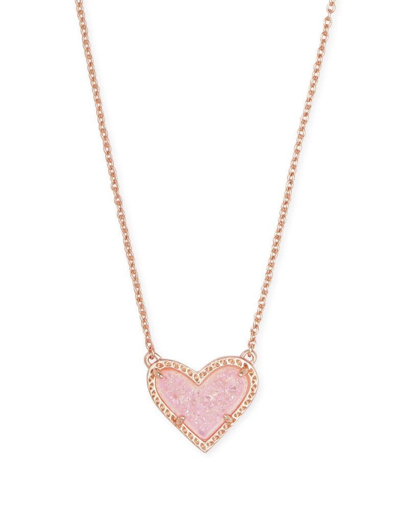<p><strong>Ari</strong></p><p>kendrascott.com</p><p><strong>$65.00</strong></p><p><a href="https://go.redirectingat.com?id=74968X1596630&url=https%3A%2F%2Fwww.kendrascott.com%2Fjewelry%2Fcategories%2Fnecklaces%2F842177048658.html&sref=https%3A%2F%2Fwww.countryliving.com%2Fshopping%2Fgifts%2Fg1416%2Fvalentines-day-gifts%2F" rel="nofollow noopener" target="_blank" data-ylk="slk:Shop Now;elm:context_link;itc:0;sec:content-canvas" class="link ">Shop Now</a></p><p>We're still obsessed with the classic druzy stone look of Kendra Scott pieces, and this heart pendant is perfect for Valentine's. </p>