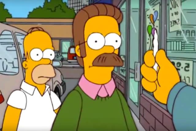 FOX Homer (left) watching Ned Flanders being offered Canadian pot in 'Midnight Rx'