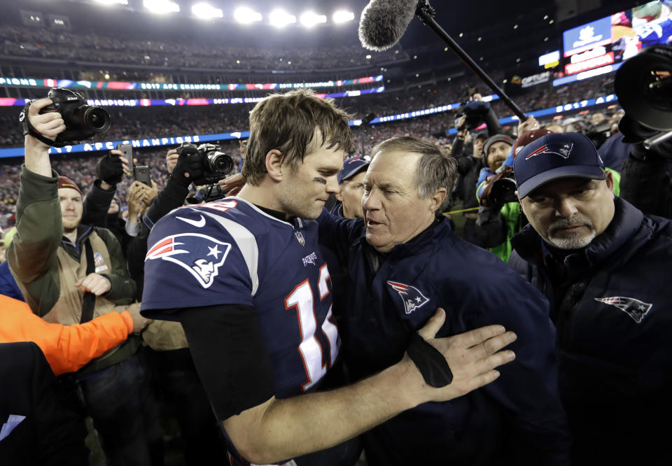 It's unclear how much longer the Tom Brady-Bill Belichick era will continue in New England. (AP) 