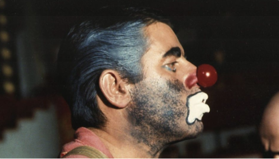 Jerry Lewis as the clown in his ill-fated movie