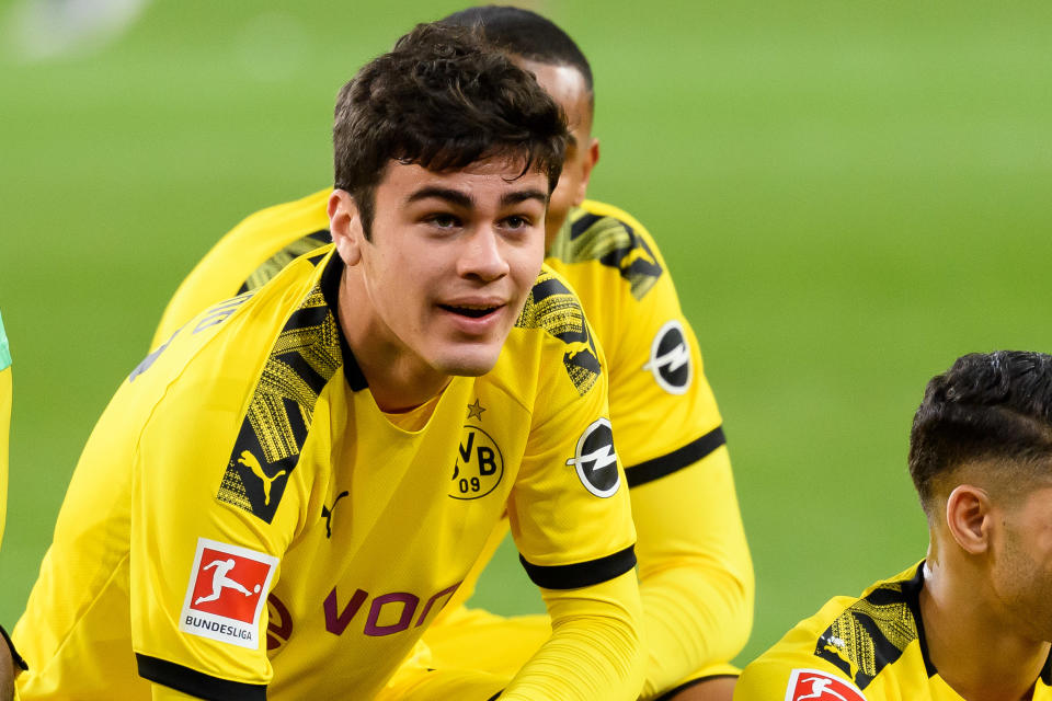 Borussia Dortmund's Giovanni Reyna is one of seven Americans in the Bundesliga, which is scheduled to return to action later this month. (Alex Gottschalk/Getty)