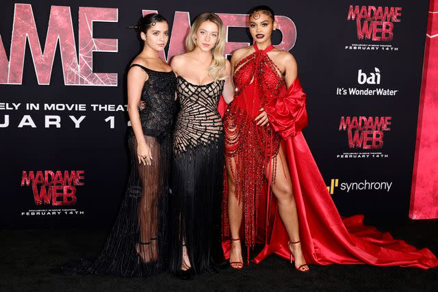 <p>Frazer Harrison/Getty</p> sabela Merced, Sydney Sweeney and Celeste O'Connor