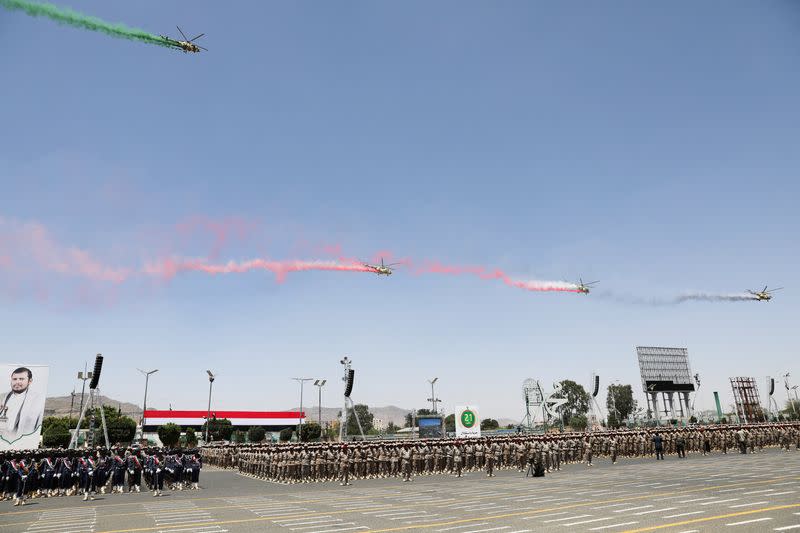 Houthis hold military parade to mark anniversary of their takeover in Sanaa