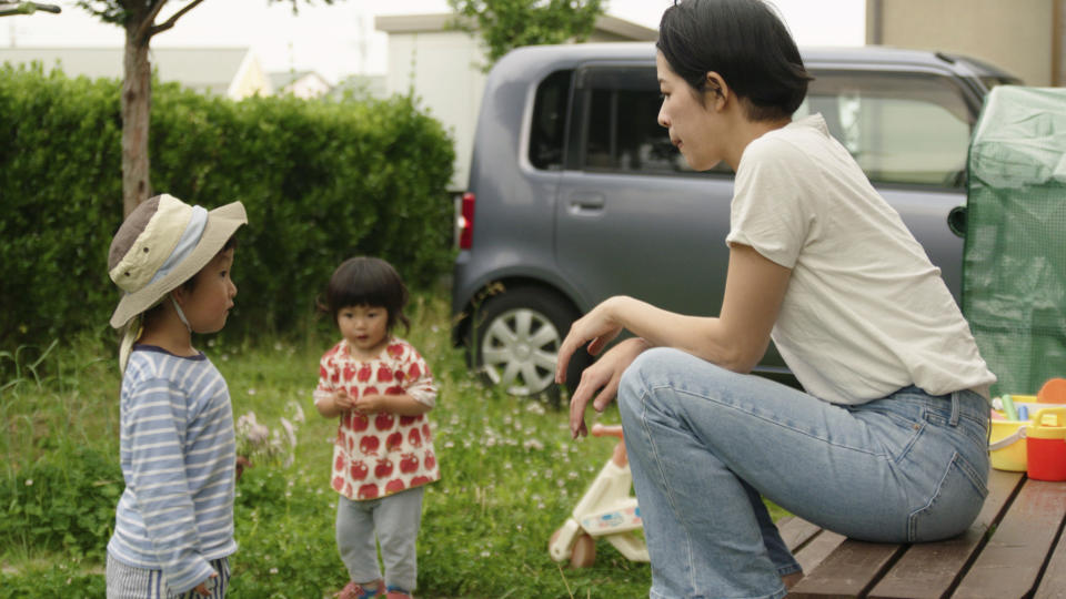 This photo provided by Japan Media Services shows a scene from The Ones Left Behind: The Plight of Single Mothers in Japan, directed by Rionne McAvoy. The award-winning independent documentary film released in 2023 tells the story of single mothers in Japan, weaving together interviews with the women and experts, and showing the other side of a culture whose ideal is for women to get married and become stay-at-home housewives and mothers. (Japan Media Services via AP)