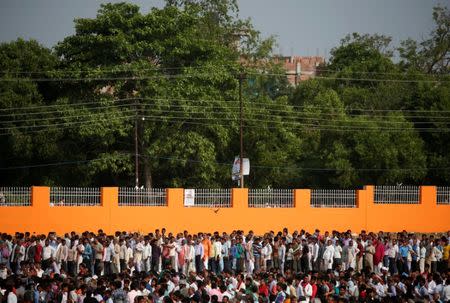 People arrive to attend the civic felicitation of India's Prime Minister Narendra Modi in Janakpur, Nepal May 11, 2018. REUTERS/Navesh Chitrakar