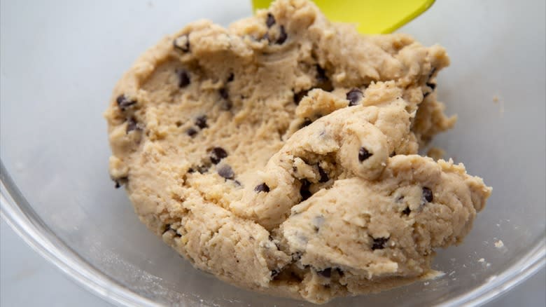 walnut chocolate crescent cookie dough