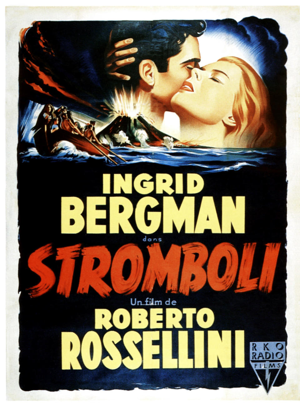 'Stromboli’ (1950) – Ingrid Bergman & Roberto Rossellini Here’s some extra-marital business that ended in real trouble…When Swedish actress Ingrid Bergman wrote to the Italian auteur Roberto Rossellini to tell him how much she admired his work, he immediately invited her to collaborate with him. This partnership turned physical and she left her dentist husband Petter Lindström for the director. Bergman was vilified in the US for her affair and was even denounced on the floor of the US Senate by senator Edwin Johnson for her 'indecent behaviour’. Which seems a bit harsh…