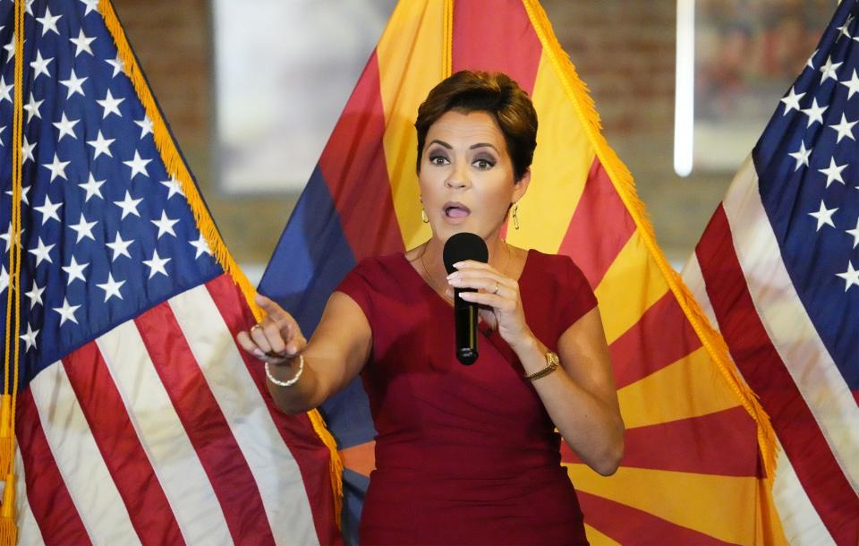 Arizona Republican candidate for U.S. Senate Kari Lake during a Latino-themed event in Goodyear on June 5, 2024.