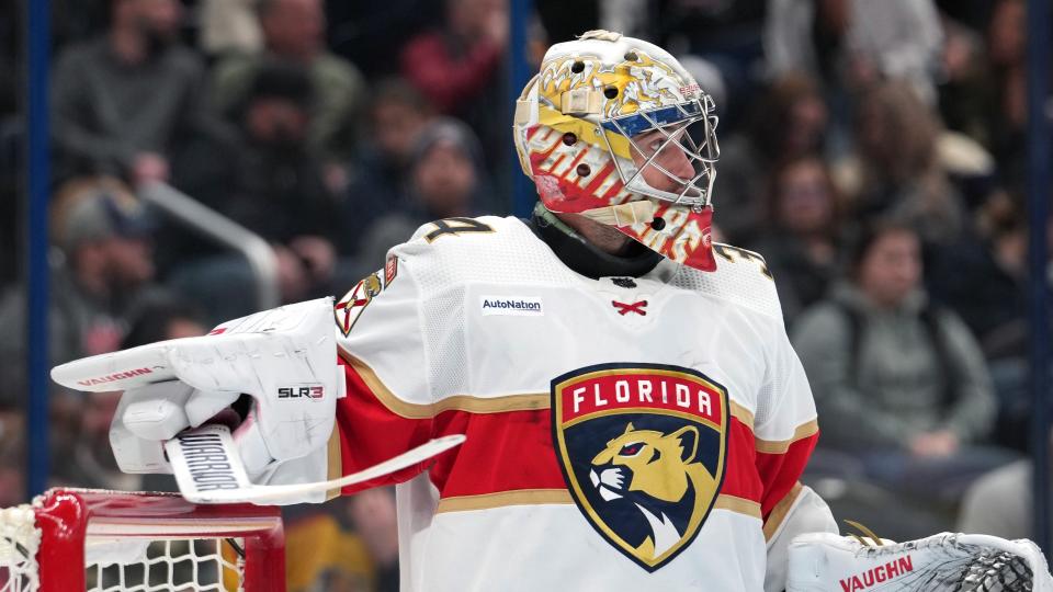 Journeyman goaltender Alex Lyon has caught fire and is almost singlehandedly guiding the Panthers into the playoffs. (Getty Images)