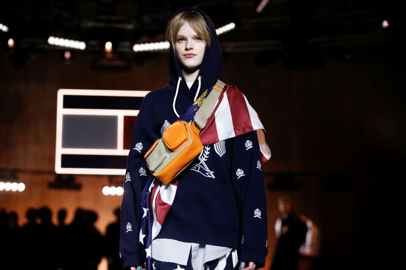 Models present creations during the Tommy Hilfiger 'TOMMYNOW Spring 2020' show during London Fashion Week in London