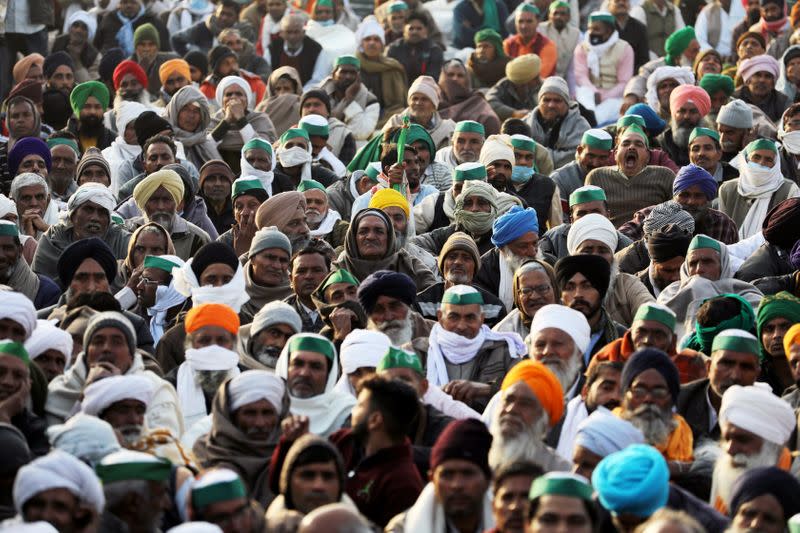 FILE PHOTO: Protest against farm bills passed by India's parliament