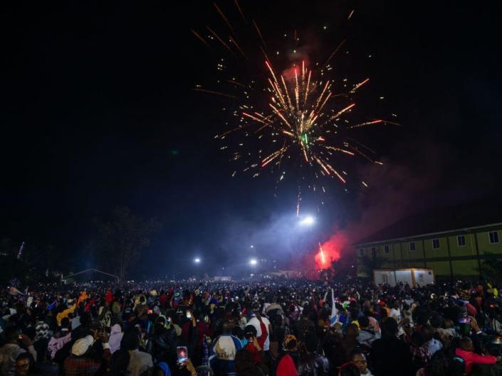 fireworks in Uganda before a stampede occurred on New Years.