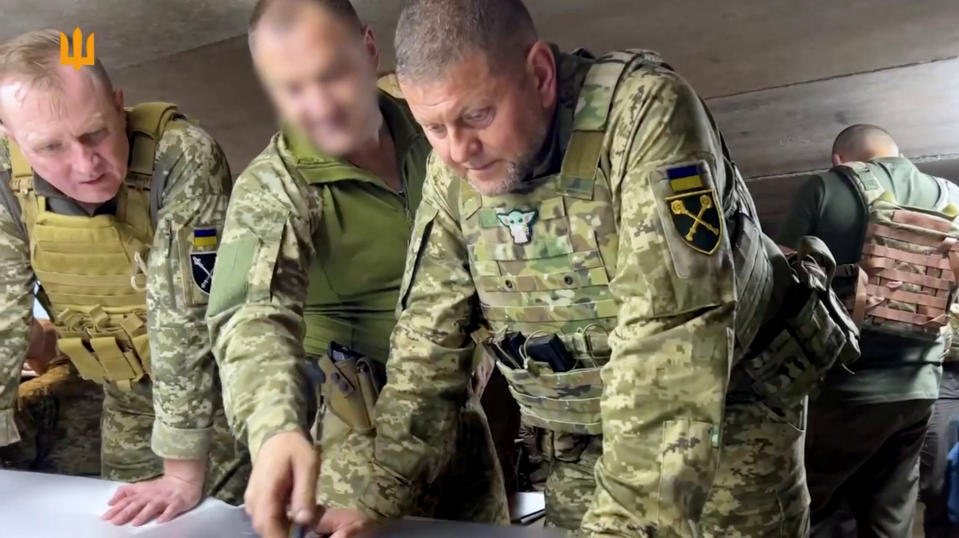 Ukrainian commander Valeriy Zaluzhnyi with other generals during the counteroffensive against Russia.