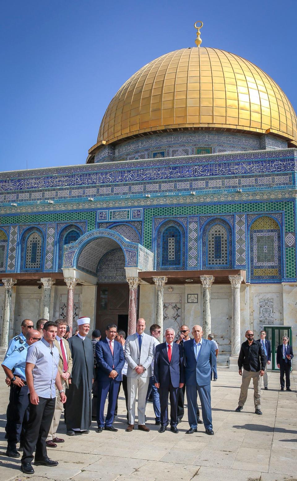 Prince William visits the Dome of the Rock in Jerusalem