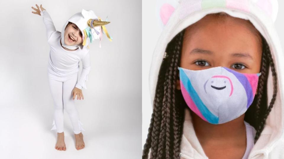 For a magical Halloween night, this beautiful unicorn costume and mask.