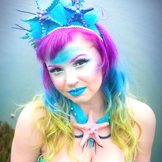 DIY Mermaid Costume  Mermaid makeup, Mermaid halloween, Mermaid costume diy