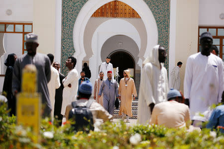 Students gather inside Mohammed VI Institute for training Imams in Rabat, Morocco April 16, 2019. Picture taken April 16, 2019. REUTERS/Youssef Boudlal