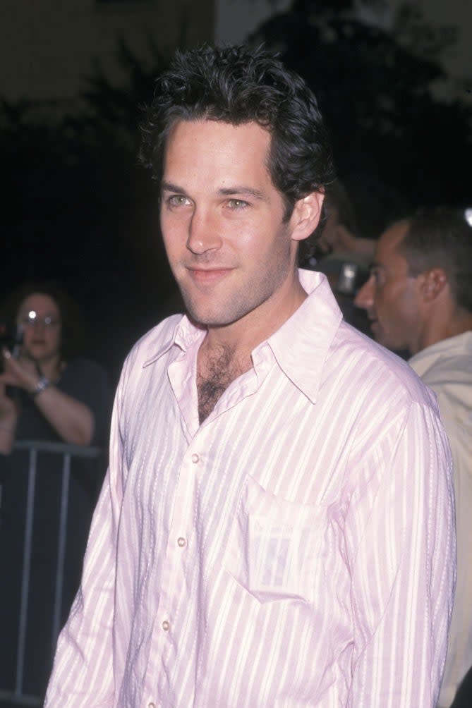 Paul Rudd wearing striped shirt at event