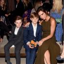 <br>Victoria Beckham: "Fun night with my handsome boys @Burberry last night x vb".