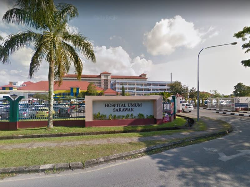 A Google screenshot of the Sarawak General Hospital. A man died from Covid-19 at the hospital today.