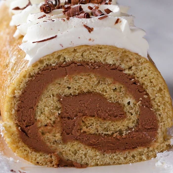 Banana Bread Chocolate Cheesecake Swiss Roll