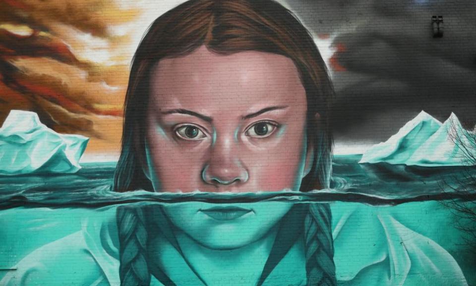 Mural of Greta Thunberg painted in Bristol