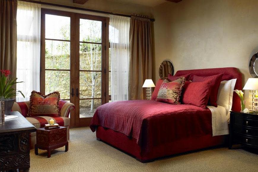 A peak inside one of the home's stunning bedrooms.