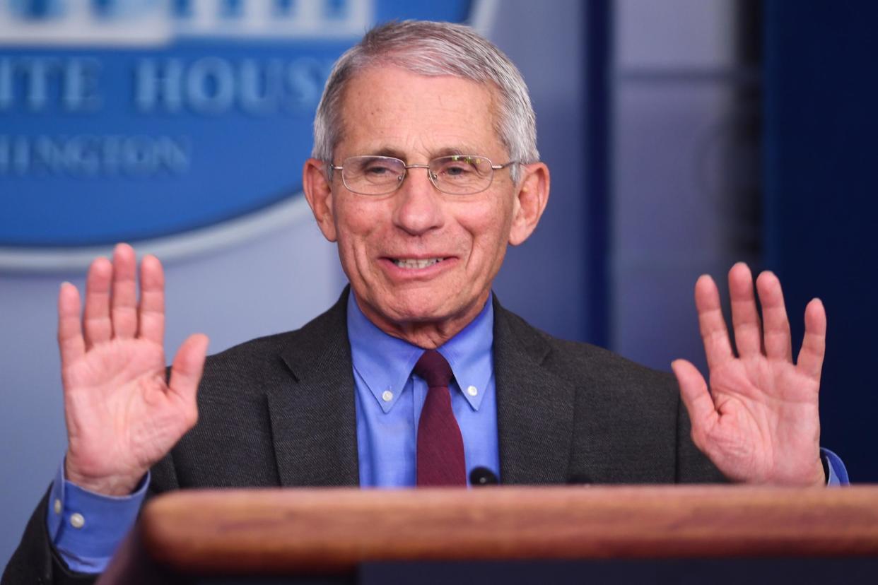 <p>Anthony Fauci said the Brits had been gloating they beat the Americans to the punch on the vaccine approval</p> (Bloomberg via Getty Images)