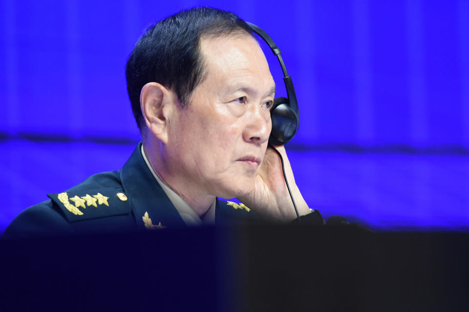 China's Defence Minister Wei Fenghe attends the IISS Shangri-La Dialogue summit in Singapore on June 2, 2019. (Photo by ROSLAN RAHMAN / AFP)        (Photo credit should read ROSLAN RAHMAN/AFP/Getty Images)