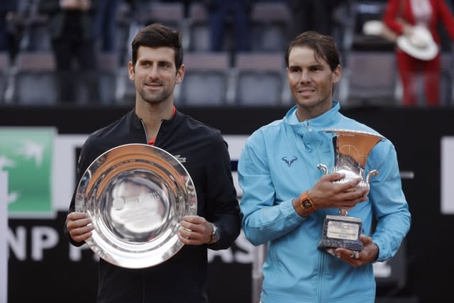 Novak Djokovic (left) and Rafael Nadal