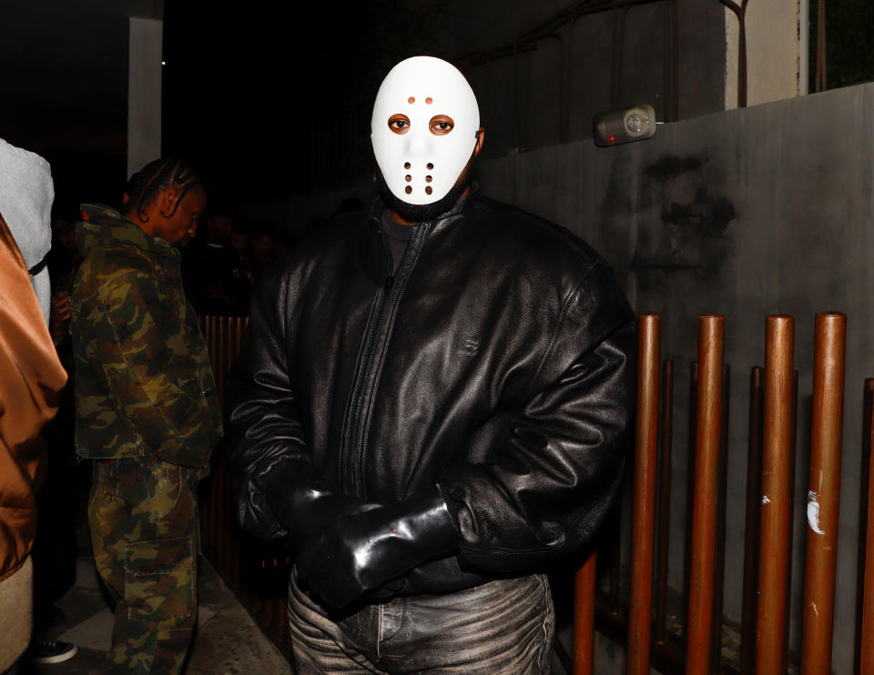 Kanye West Wearing White Mask