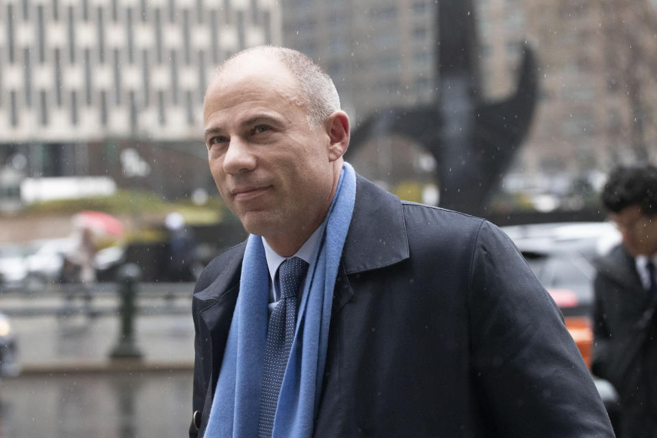 California attorney Michael Avenatti arrives at federal court on Dec. 17 in New York to enter a plea to an indictment charging him with trying to extort up to $25 million from Nike. (AP Photo/Mark Lennihan)
