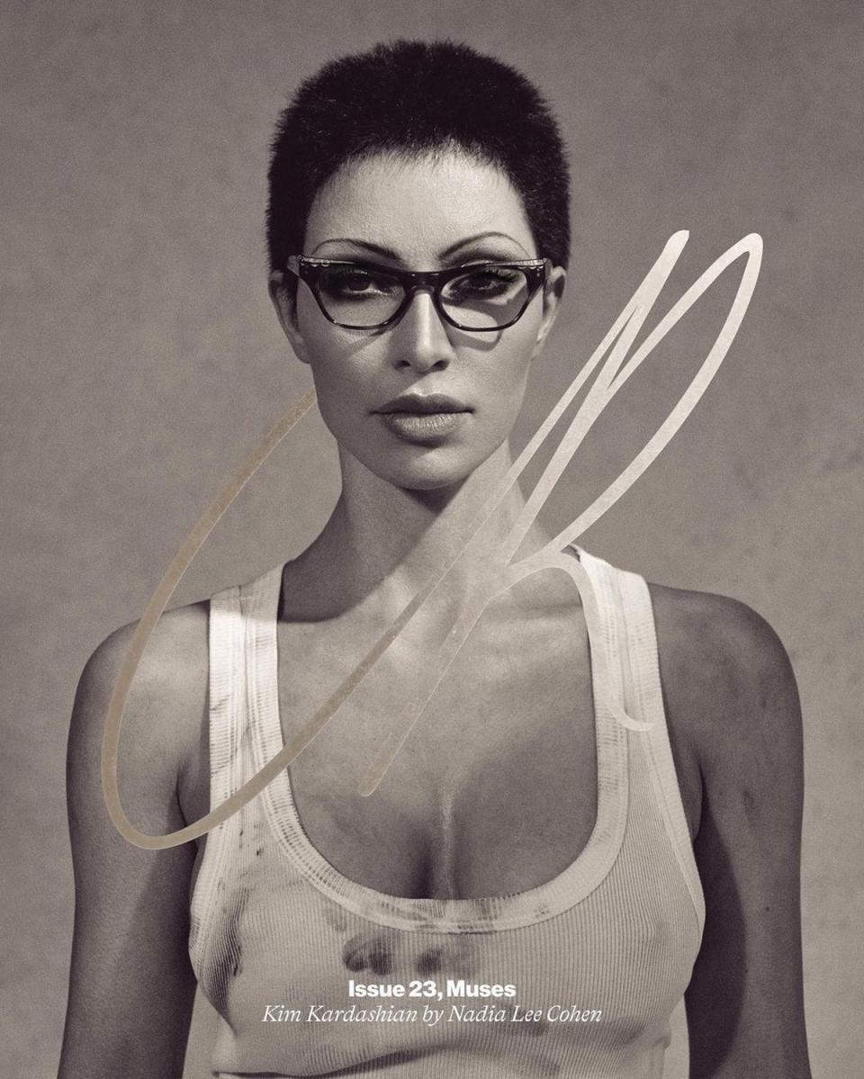 Kim Kardashian has a crop on the buzz cut fof CR Fashion book (CR Fashion Book/Nadia Lee Cohen)