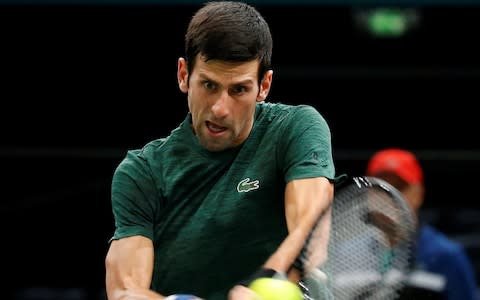 Djokovic in practice - Credit: Getty Images