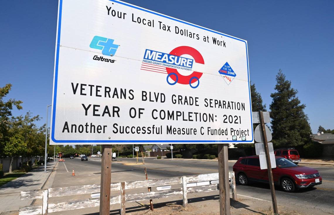 The $140 million Veterans Boulevard project was first proposed by the city in 1984. Among the sources of money to pay for it are about $47 million from Measure C, Fresno County’s half-cent transportation sales tax; about $28 million from the California High-Speed Rail Authority; $10.5 million from a federal BUILD (Better Utilizing Investments to Leverage Development) grant; and more than $40 million in fees paid by developers to offset the effects of their projects on neighborhoods.