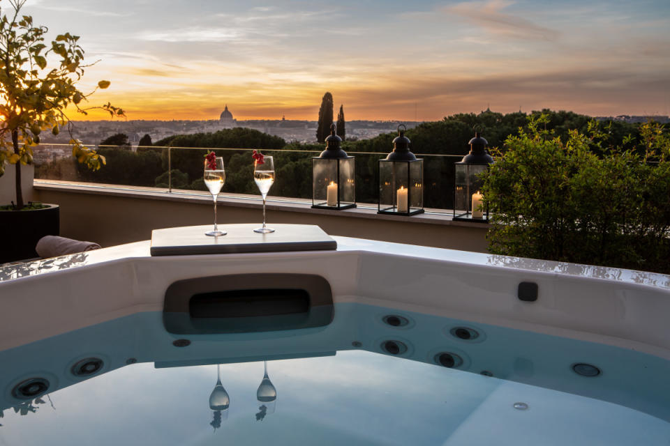 <p>Courtesy of Sofitel Rome Villa Borghese</p><p><a href="https://www.sofitelrome.com/" rel="nofollow noopener" target="_blank" data-ylk="slk:Click here to make a reservation;elm:context_link;itc:0;sec:content-canvas" class="link ">Click here to make a reservation</a></p><p>Set in a meticulously restored 19th-century Roman palazzo, Sofitel Villa Borghese provides an escape that marries classical architecture with modern luxury and stands as the quintessential hub for wine aficionados looking to immerse themselves in Italy’s rich viniculture. At the top of the list is the hotel’s new partnership with <a href="https://italy4golf.com/en/landing-2023/?gclid=CjwKCAiAu9yqBhBmEiwAHTx5pzInR8C8bAjWZrG4Eqfecd_CprfoTQnHhkJxryZW_B6TRBU01mduBhoCmj4QAvD_BwE" rel="nofollow noopener" target="_blank" data-ylk="slk:Italy4Golf;elm:context_link;itc:0;sec:content-canvas" class="link ">Italy4Golf</a>. This dream links-meets-clinks collaboration offers an exclusive five-night luxury golf and wine vacation that includes instruction and play with a member of the 2023 European Ryder Cup championship team, helicopter transport, wine-tastings, and rounds of golf at some of Italy’s most prestigious courses, like Marco Simone Golf Club and Royal Golf La Bagnaia, among other wine-soaked perks.</p><p>Beyond the greens, the hotel amps up the wine journey with a diverse lineup of activities, including Master Sommelier-led blind wine tasting sessions and deep-dive tours into the heritage of local vineyards, like the storied Tenuta Di Fiorano. Sofitel also offers extended stay packages with robust and exclusive pre-planned itineraries for those looking to experience the best from Rome to Abruzzo. With its plush comforts and strategic locale, Sofitel Rome Villa Borghese delivers a stylish, wine-focused retreat. </p>