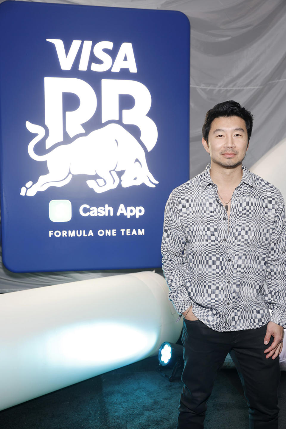 Simu Liu attends the Visa Cash App RB Formula One Team 2024 event.