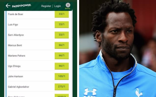 The bookmaker insists odds appearing for Ehiogu, who died in April, was a mistake