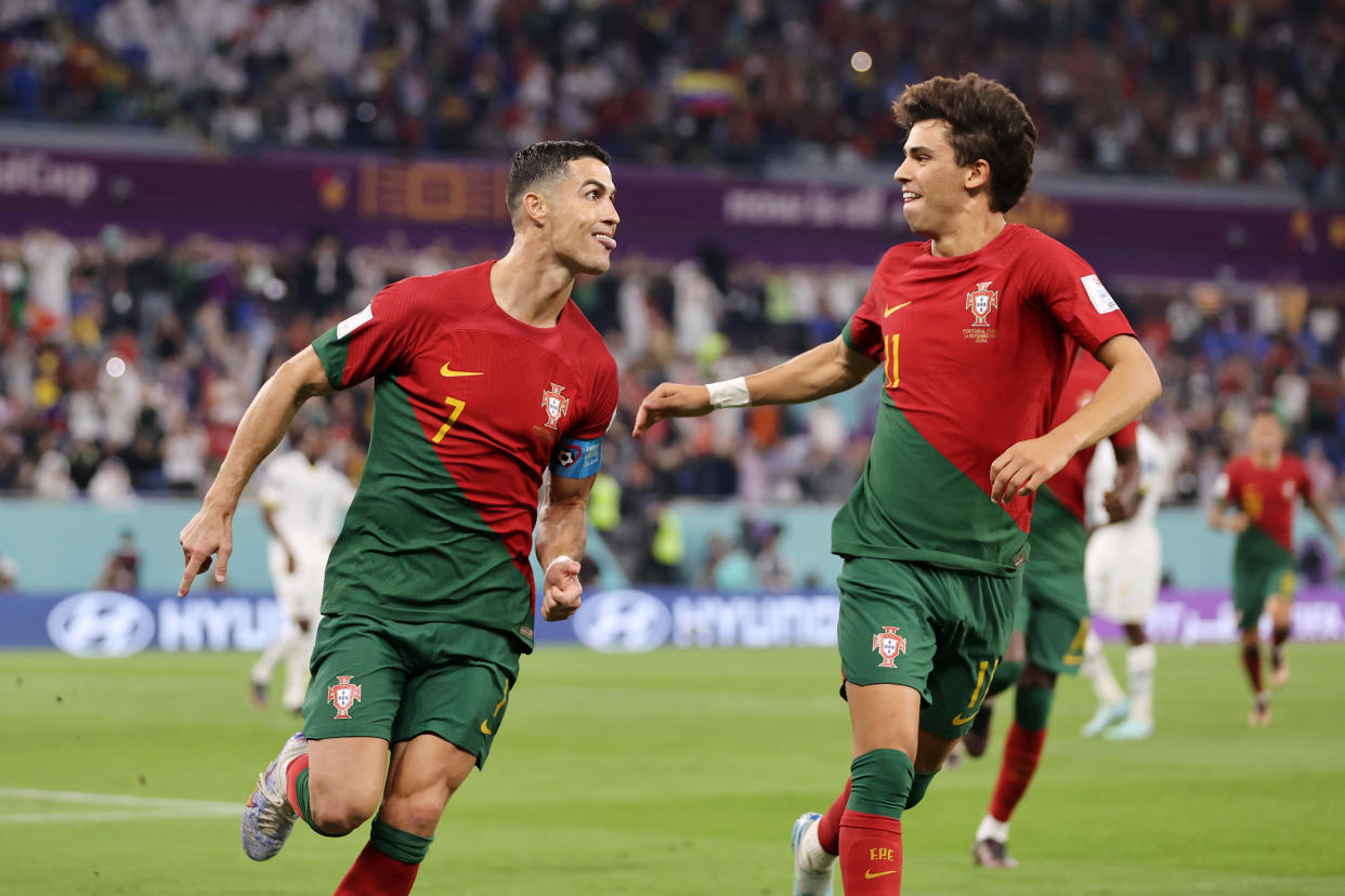 Cristiano Ronaldo festejando su gol. (Clive Brunskill/Getty Images)