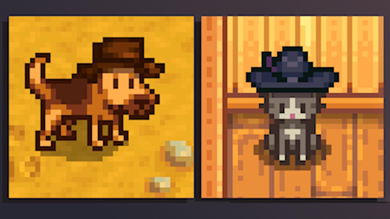 Stardew Valley: Hats on cats (and dogs). 