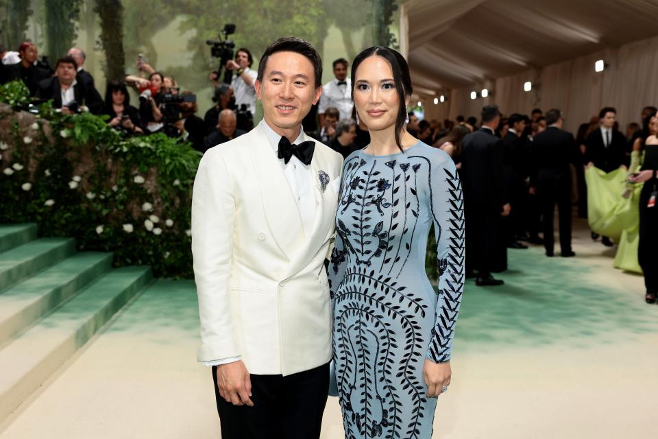 TikTok CEO Shou Zi Chew and his wife Vivian Kao at the Met Gala 2024