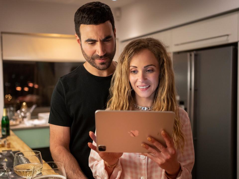 Brett Goldstein as Roy Kent and Juno Temple as Keely Jones on season two, episode 12 of "Ted Lasso."